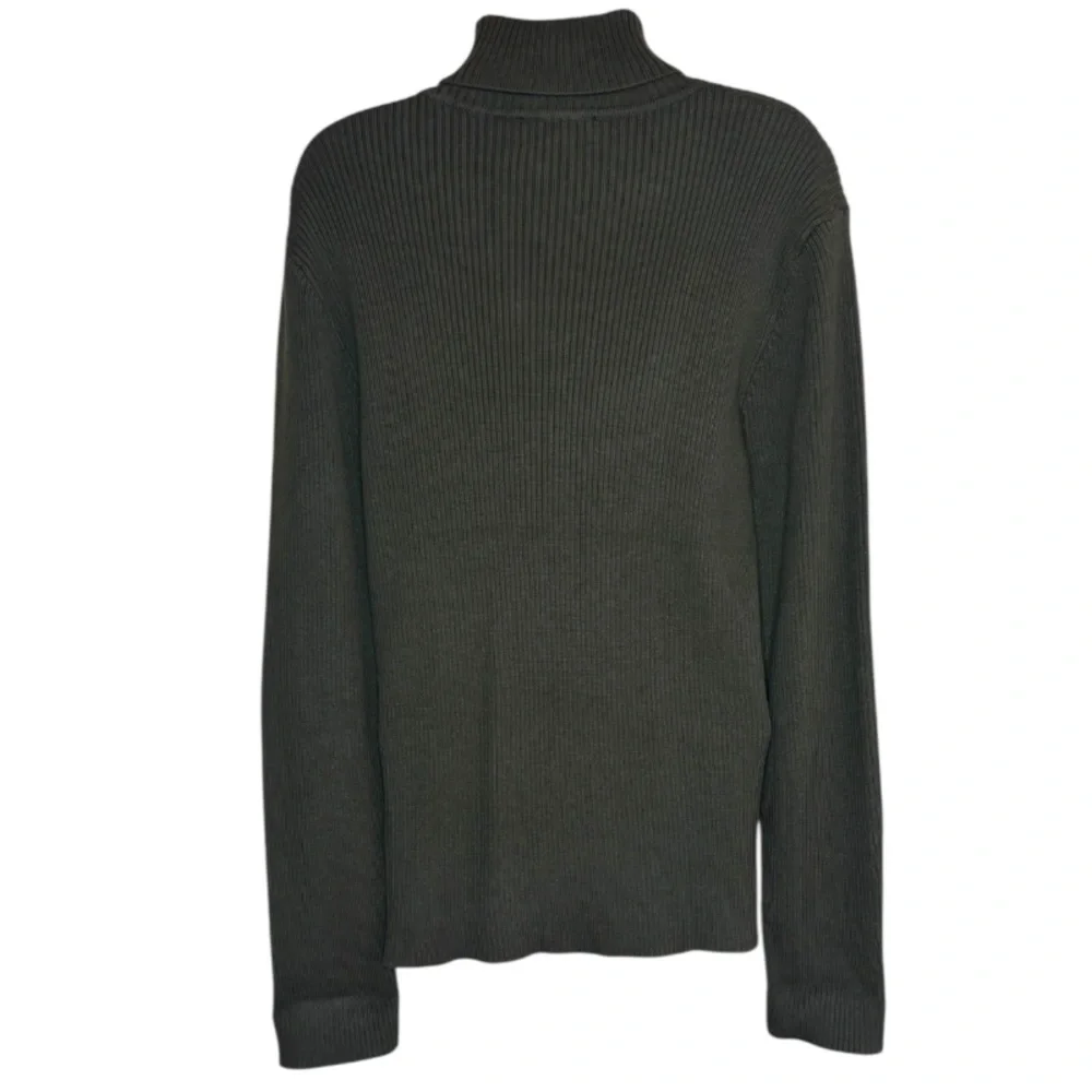 Ralph Lauren Ribbed Turtleneck Sweater Vintage 90s Y2K Olive Green Brown Size XL